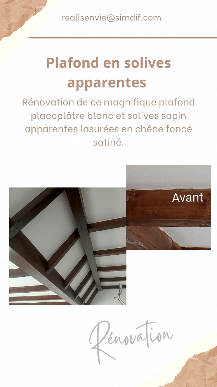 Plafond en solives apparentes