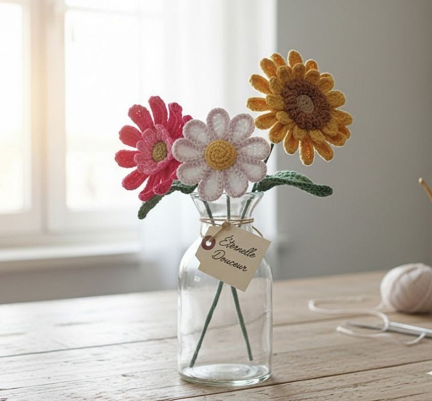 Fleurs de printemps au crochet